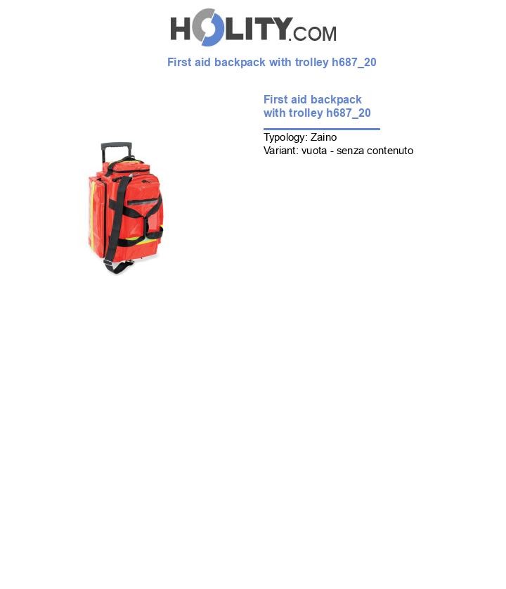 First aid backpack with trolley h687_20
