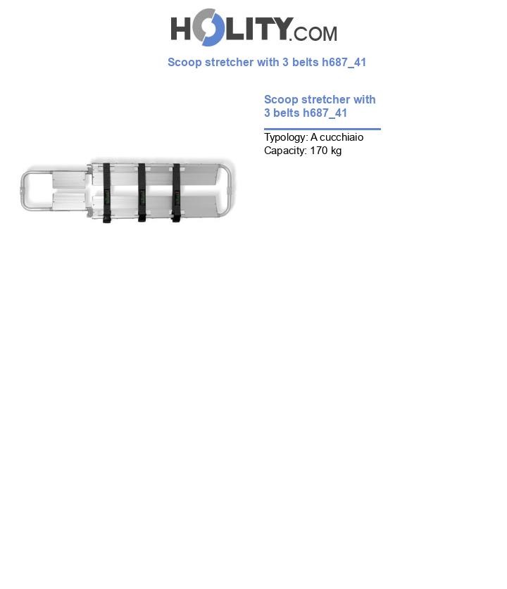 Scoop stretcher with 3 belts h687_41