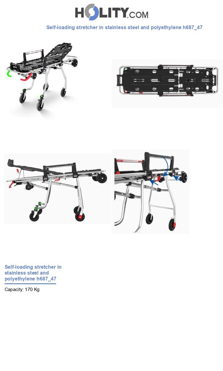 Self-loading stretcher in stainless steel and polyethylene h687_47