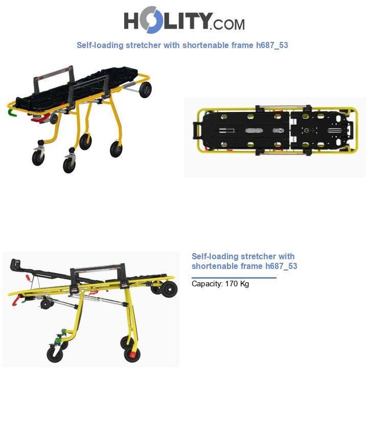 Self-loading stretcher with shortenable frame h687_53