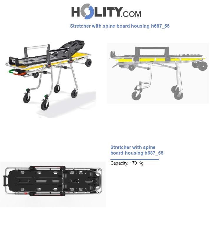 Stretcher with spine board housing h687_55