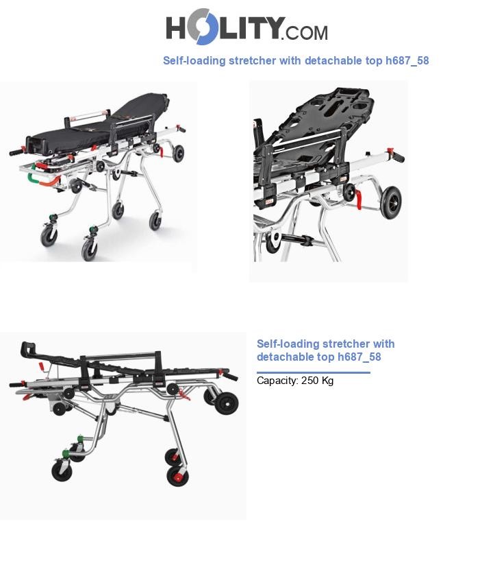 Self-loading stretcher with detachable top h687_58