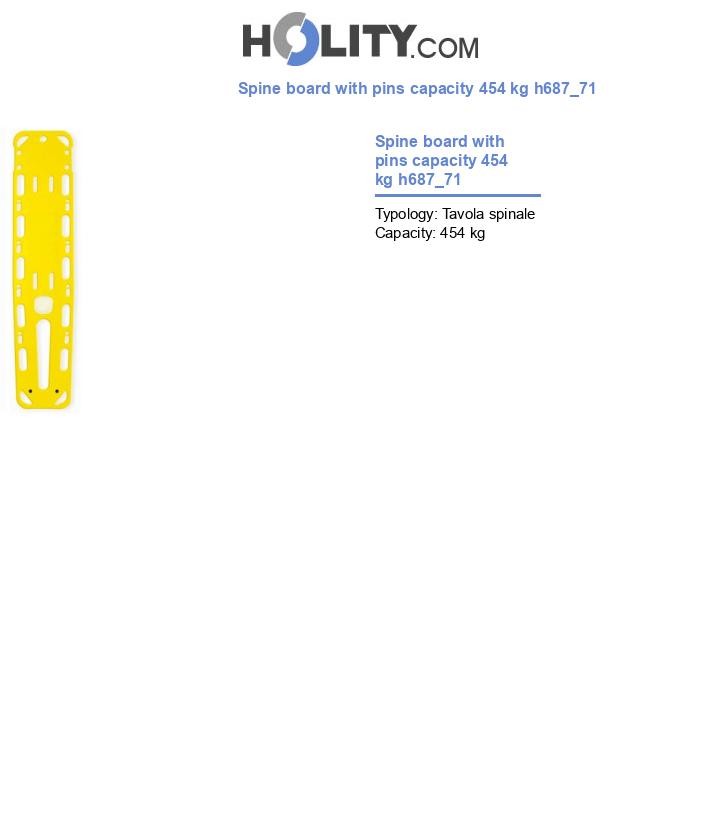 Spine board with pins capacity 454 kg h687_71