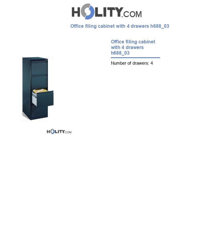 Office filing cabinet with 4 drawers h688_03