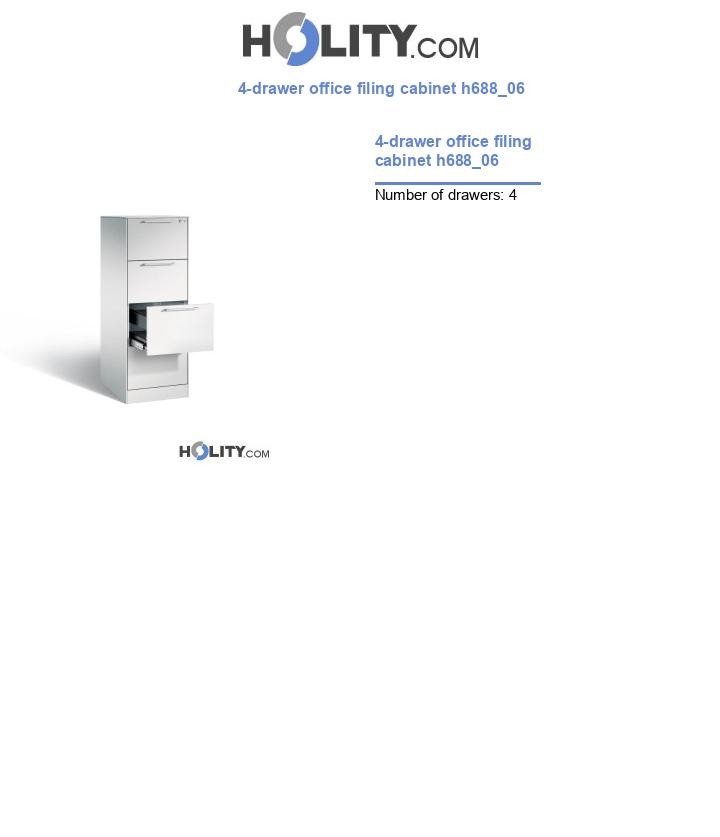4-drawer office filing cabinet h688_06