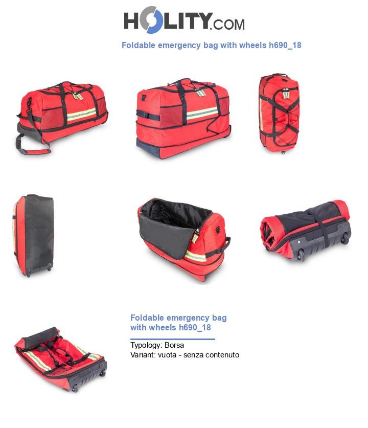 Foldable emergency bag with wheels h690_18
