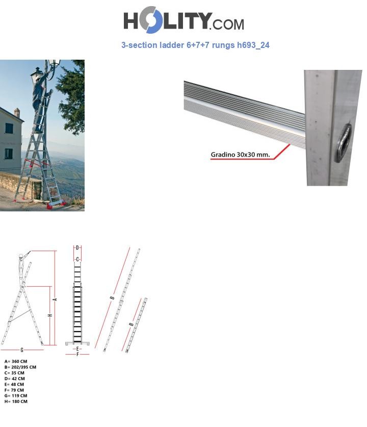 3-section ladder 6+7+7 rungs h693_24