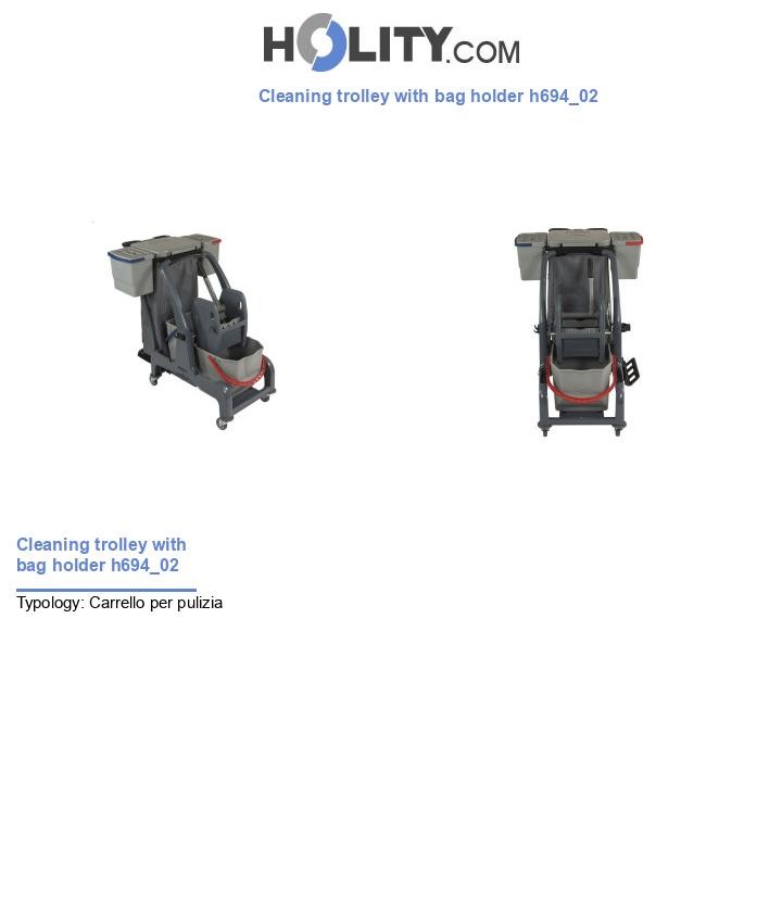 Cleaning trolley with bag holder h694_02