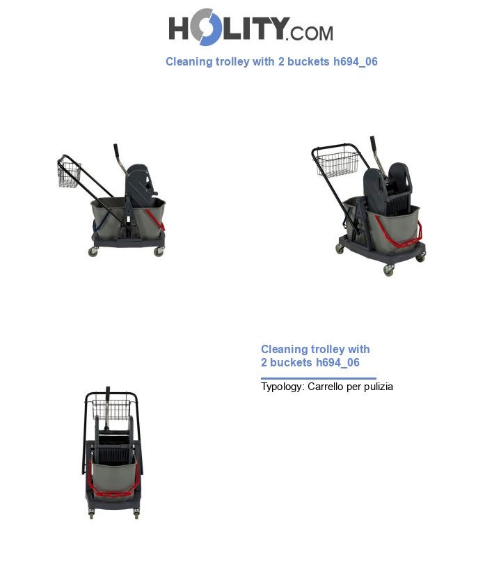 Cleaning trolley with 2 buckets h694_06