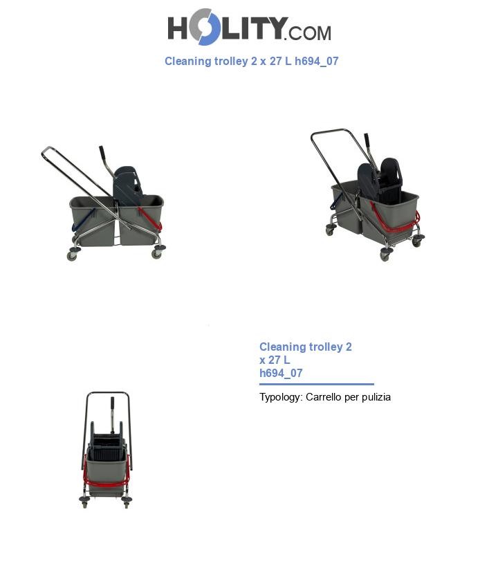 Cleaning trolley 2 x 27 L h694_07