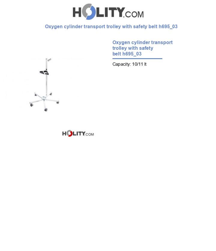 Oxygen cylinder transport trolley with safety belt h695_03