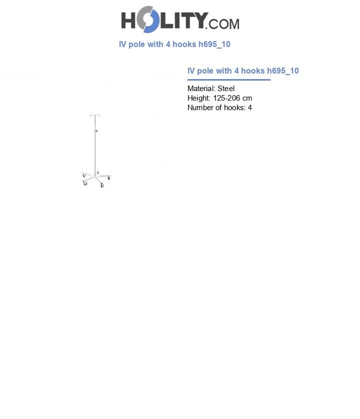 IV pole with 4 hooks h695_10