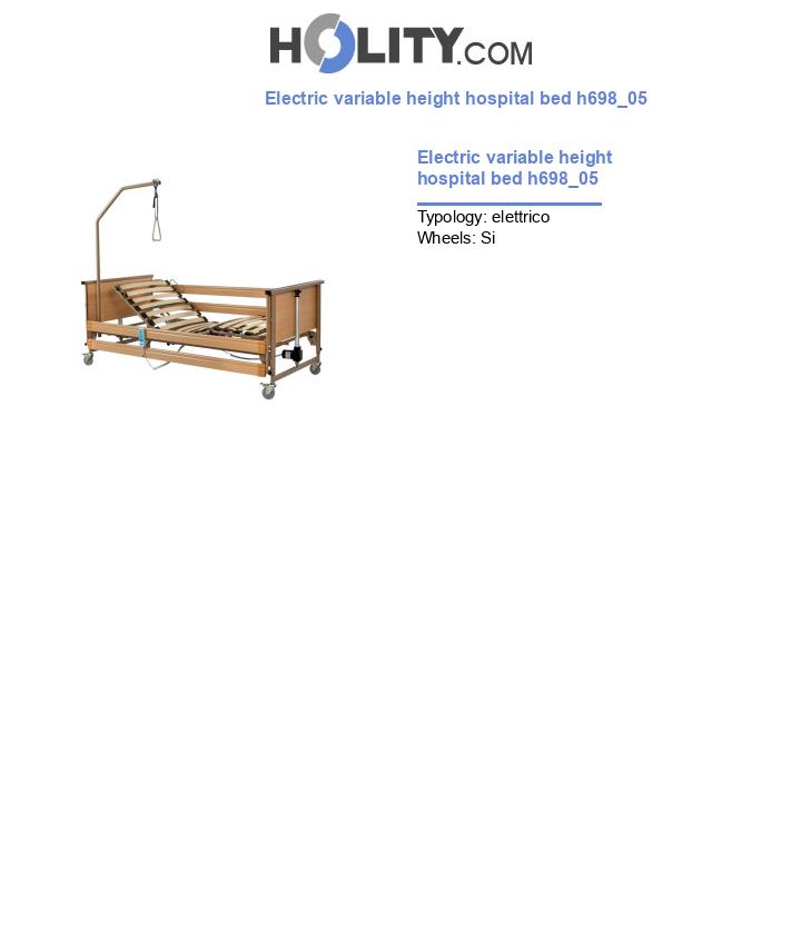 Electric variable height hospital bed h698_05