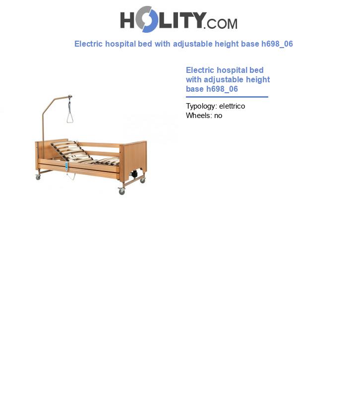 Electric hospital bed with adjustable height base h698_06