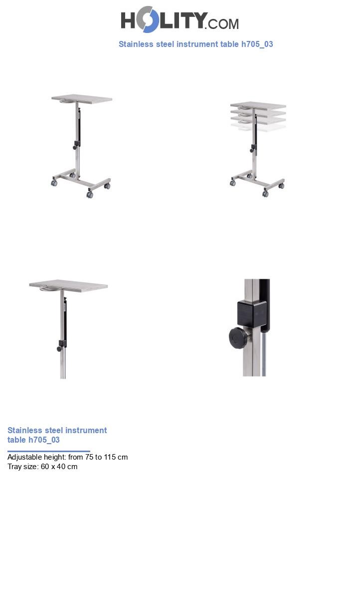 Stainless steel instrument table h705_03