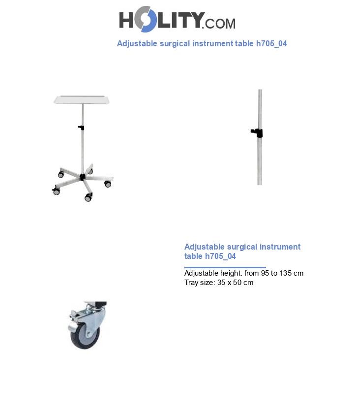 Adjustable surgical instrument table h705_04