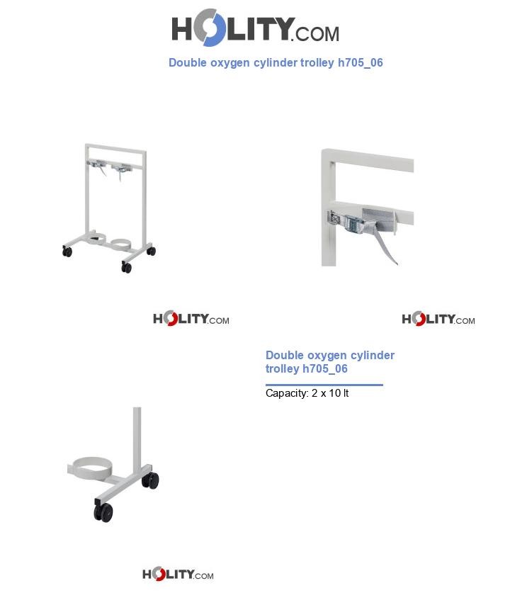 Double oxygen cylinder trolley h705_06