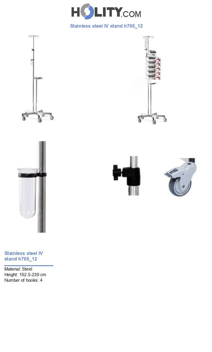 Stainless steel IV stand h705_12