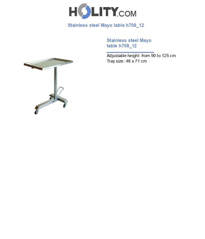 Stainless steel Mayo table h708_12