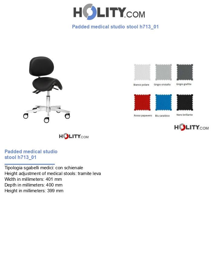 Padded medical studio stool h713_01