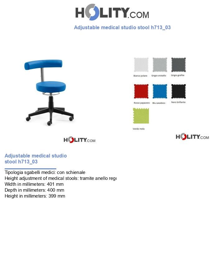 Adjustable medical studio stool h713_03