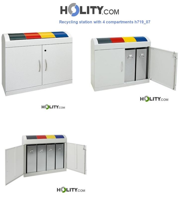 Recycling station with 4 compartments h719_07