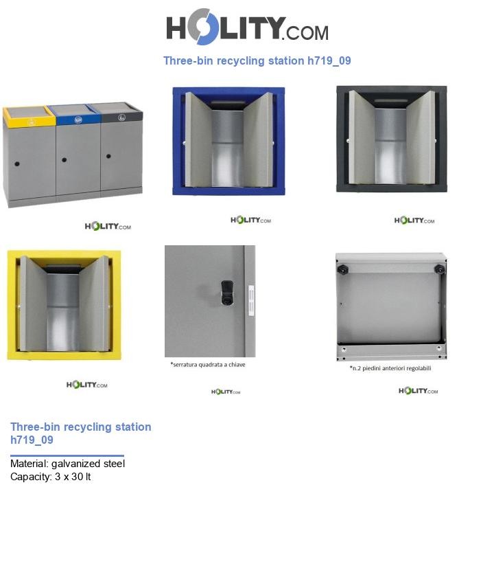 Three-bin recycling station h719_09