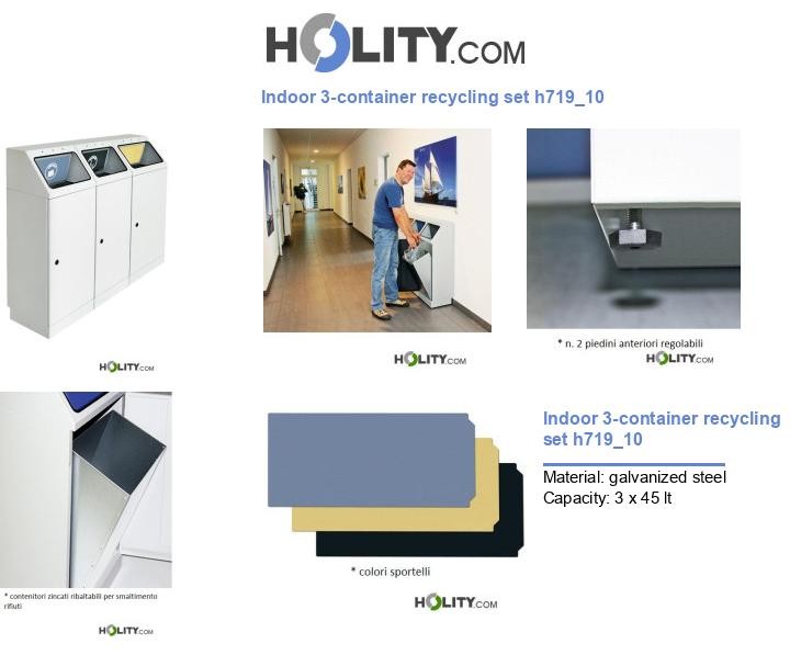 Indoor 3-container recycling set h719_10
