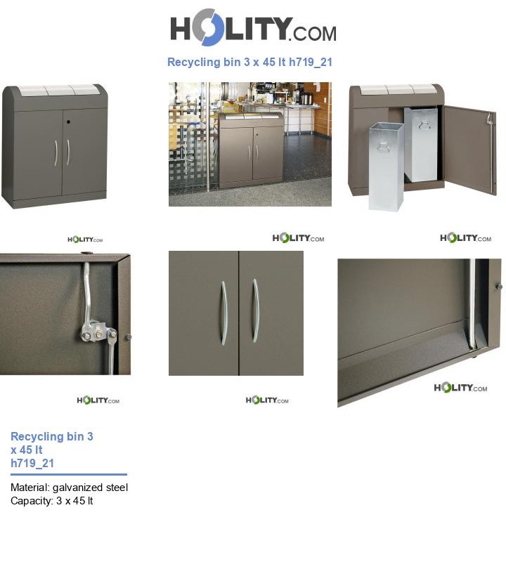 Recycling bin 3 x 45 lt h719_21