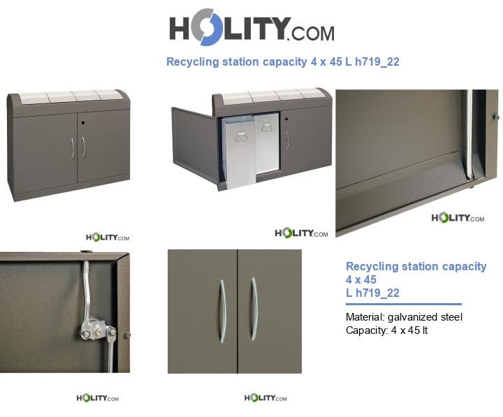 Recycling station capacity 4 x 45 L h719_22
