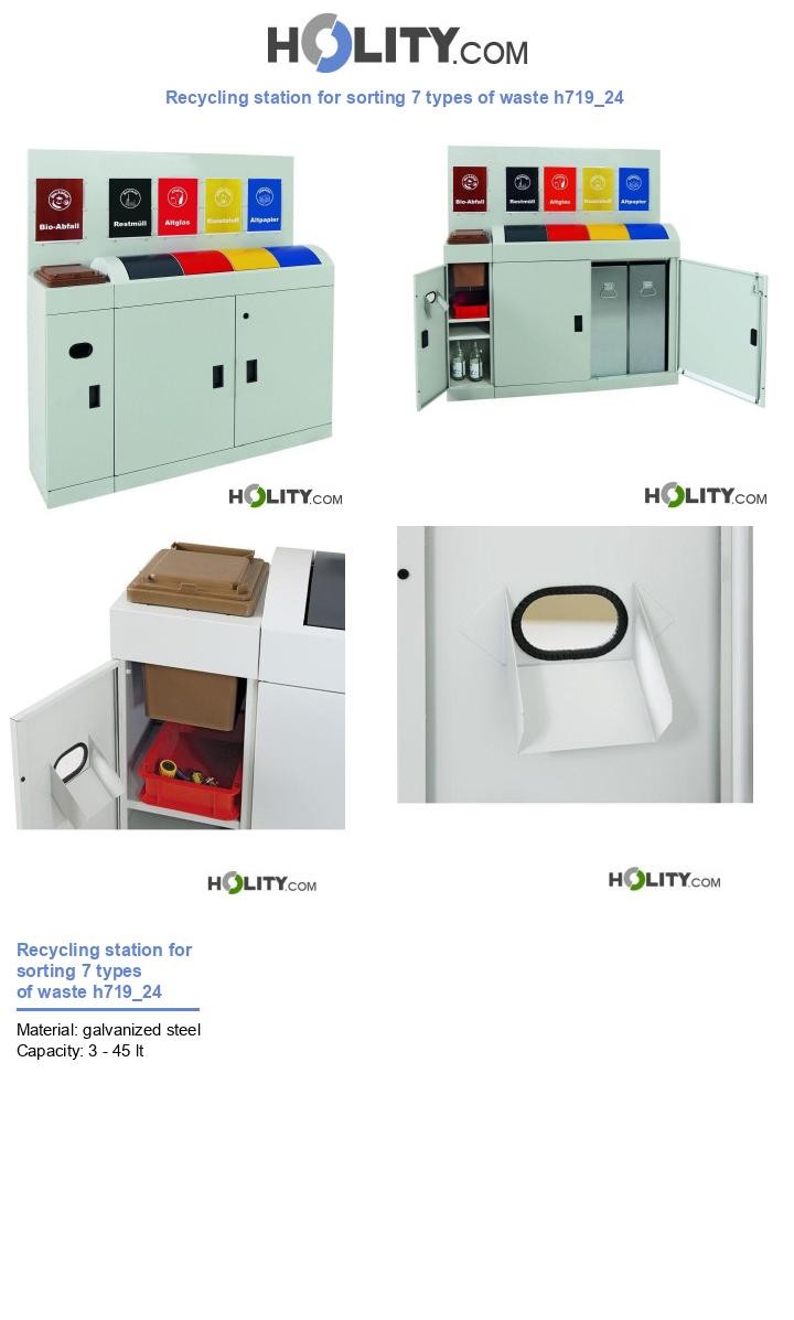 Recycling station for sorting 7 types of waste h719_24