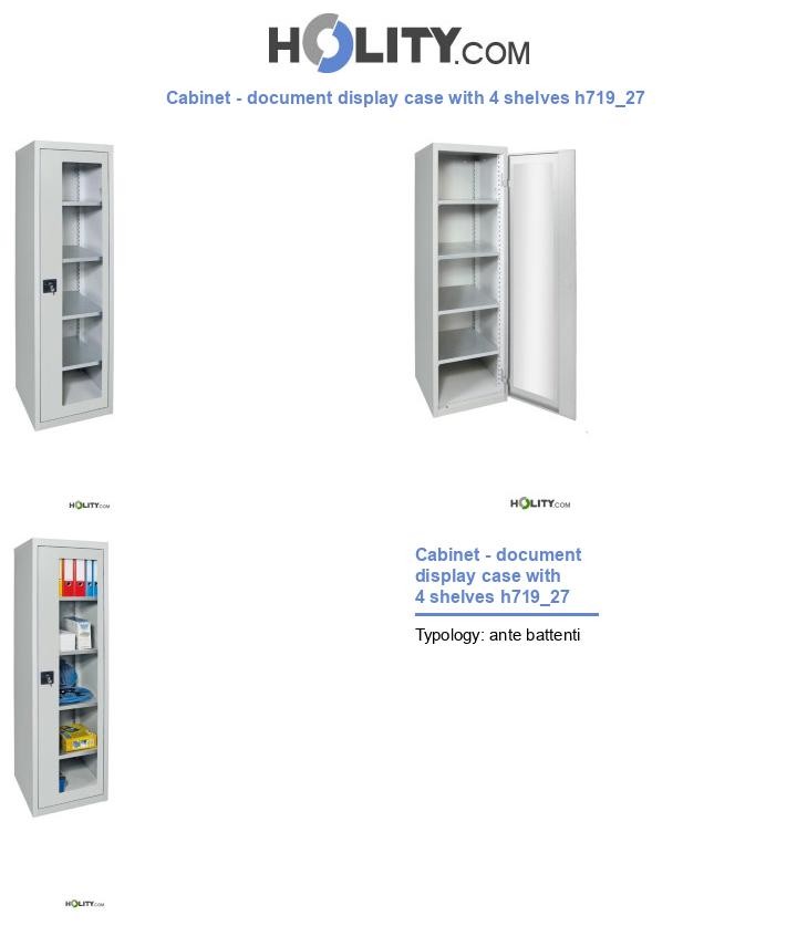 Cabinet - document display case with 4 shelves h719_27