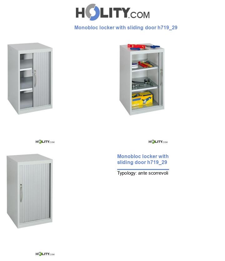 Monobloc locker with sliding door h719_29