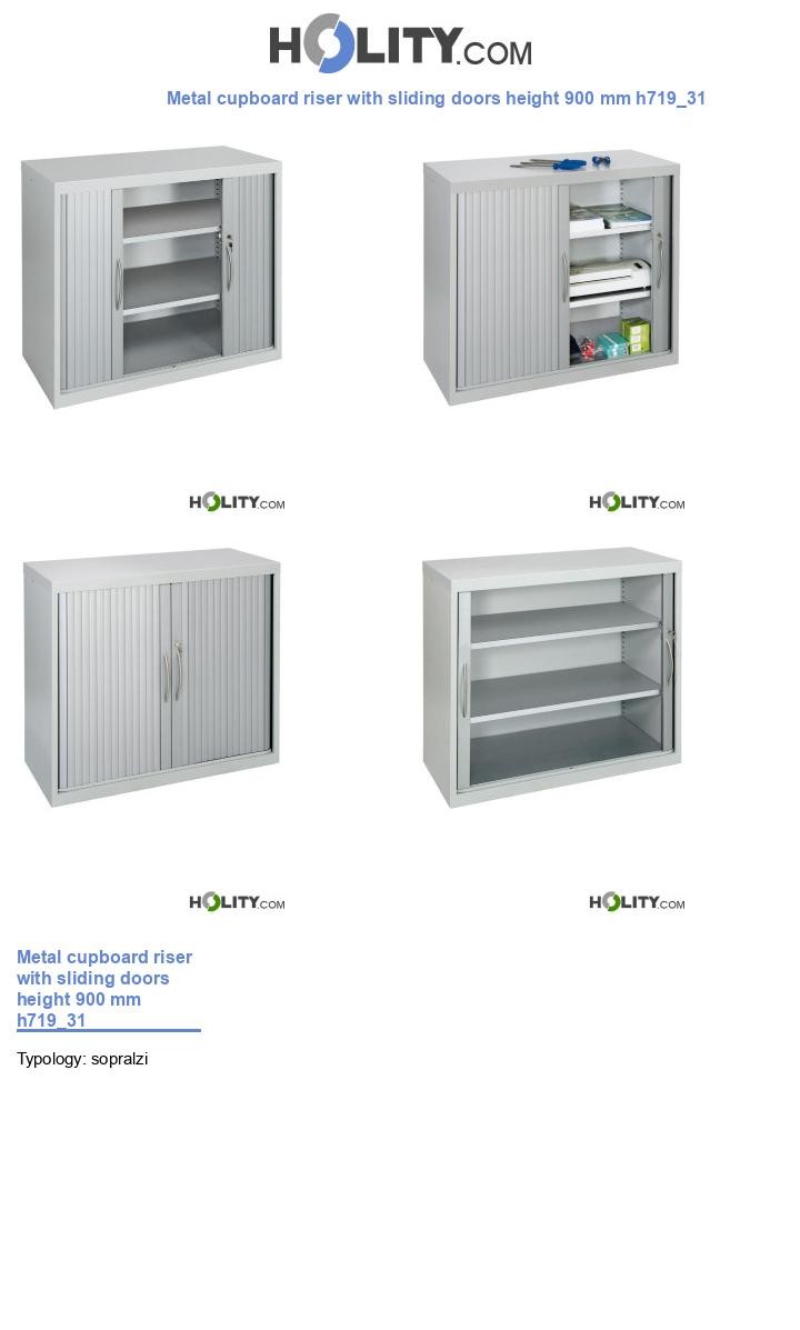 Metal cupboard riser with sliding doors height 900 mm h719_31