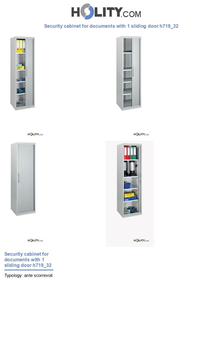 Security cabinet for documents with 1 sliding door h719_32