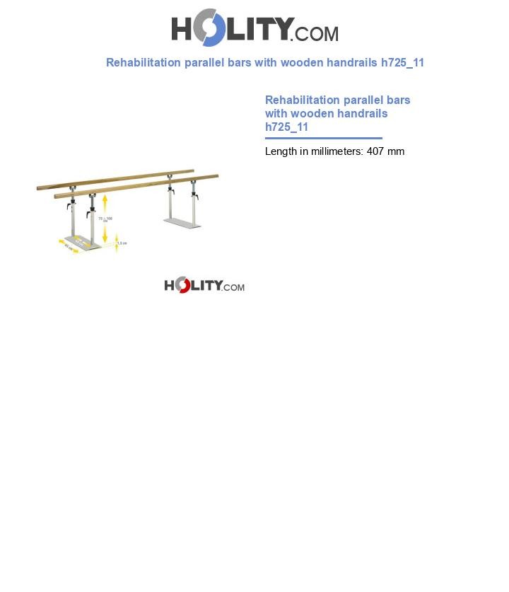 Rehabilitation parallel bars with wooden handrails h725_11