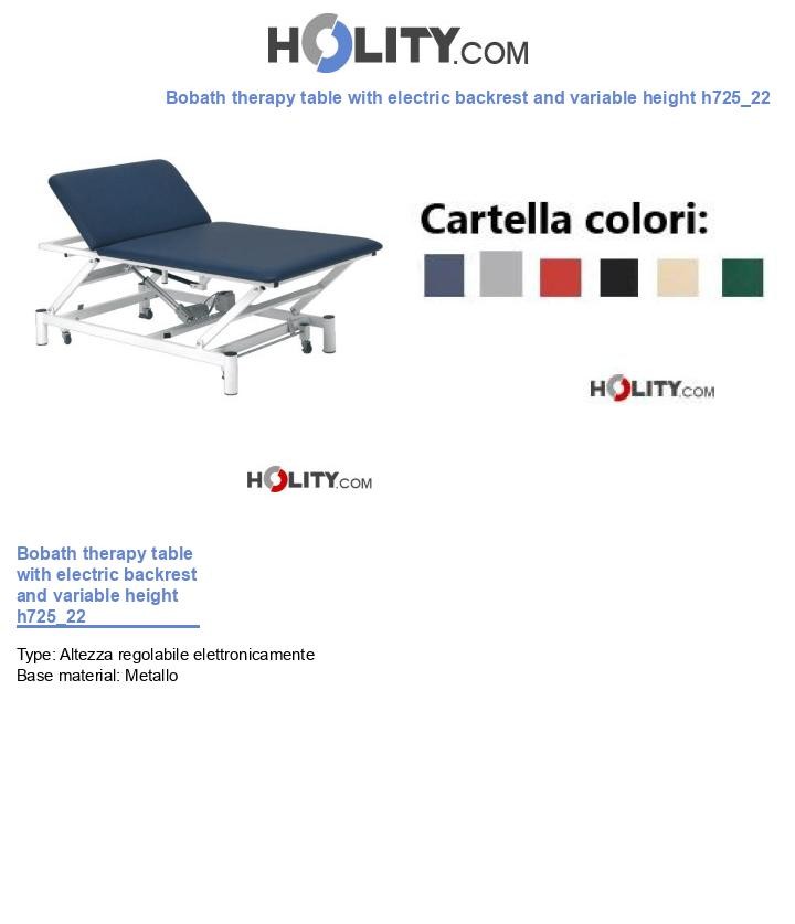 Bobath therapy table with electric backrest and variable height h725_22