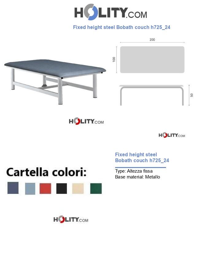 Fixed height steel Bobath couch h725_24