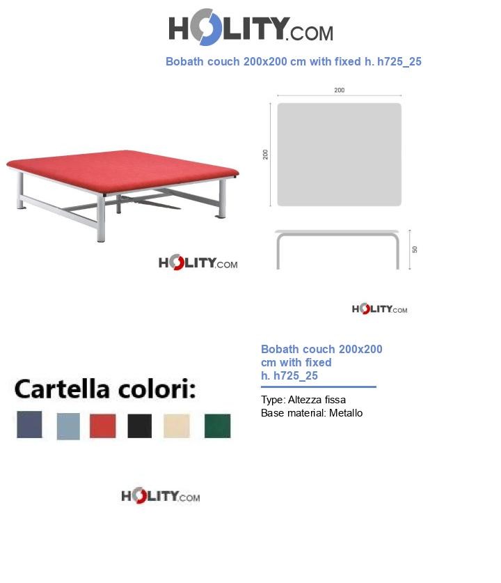 Bobath couch 200x200 cm with fixed h. h725_25