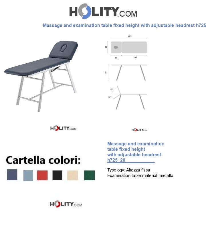 Massage and examination table fixed height with adjustable headrest h725_28