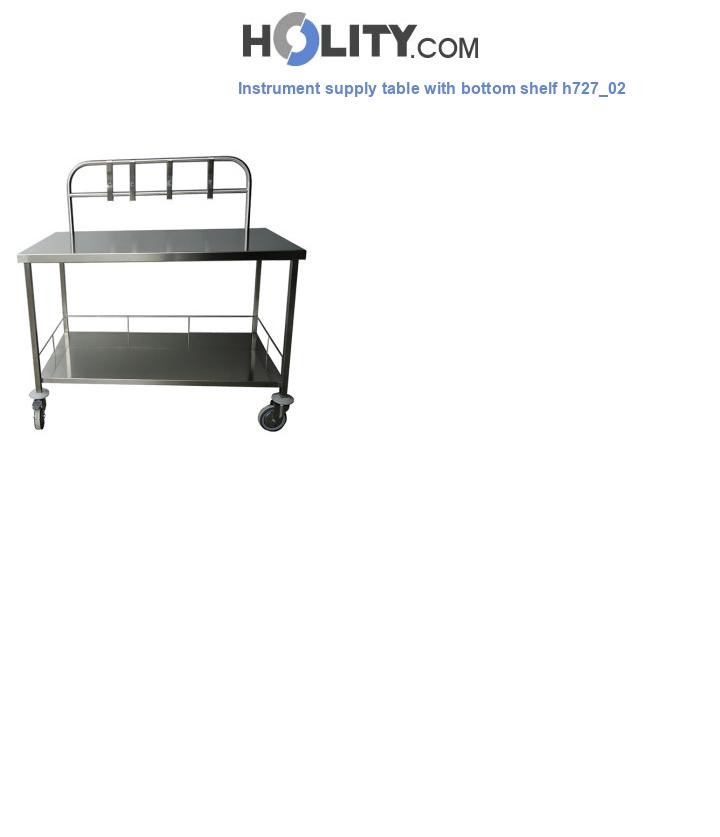 Instrument supply table with bottom shelf h727_02