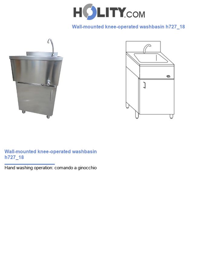 Wall-mounted knee-operated washbasin h727_18