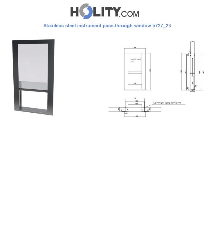 Stainless steel instrument pass-through window h727_23