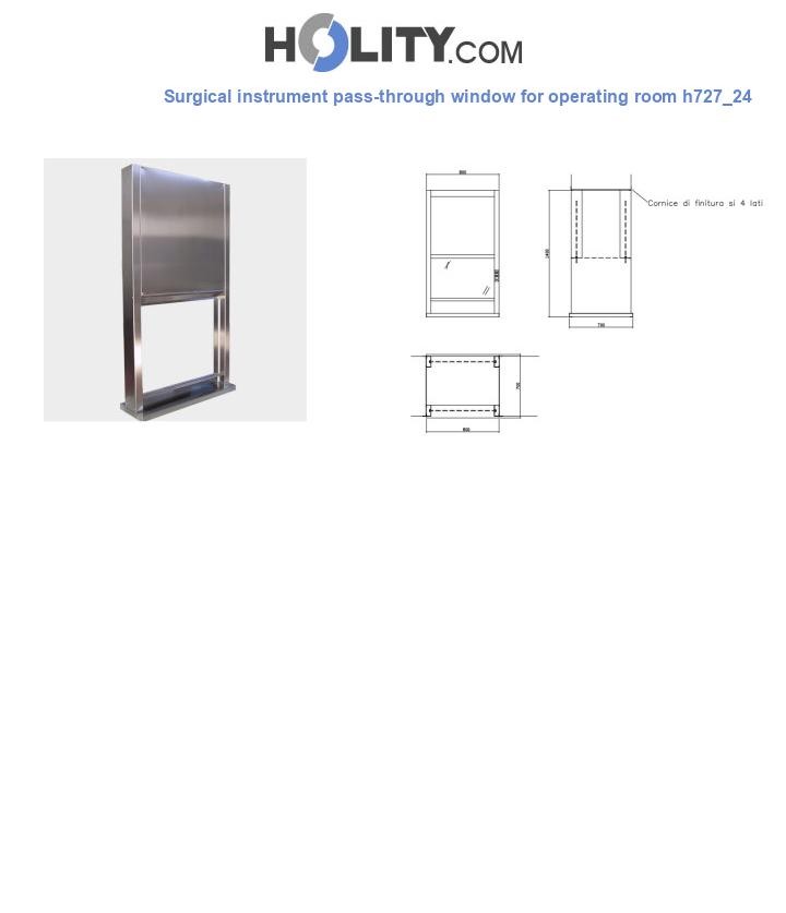 Surgical instrument pass-through window for operating room h727_24