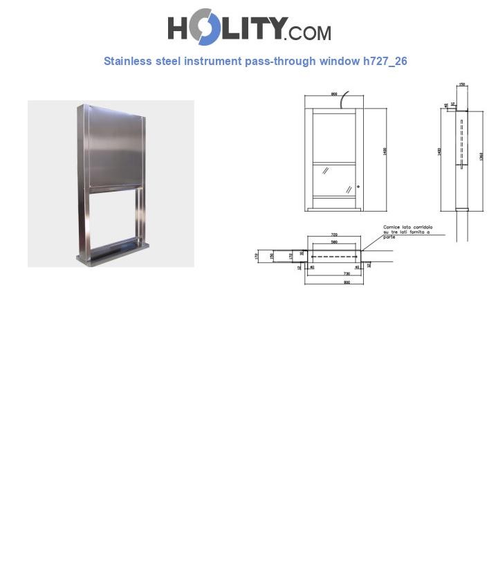 Stainless steel instrument pass-through window h727_26