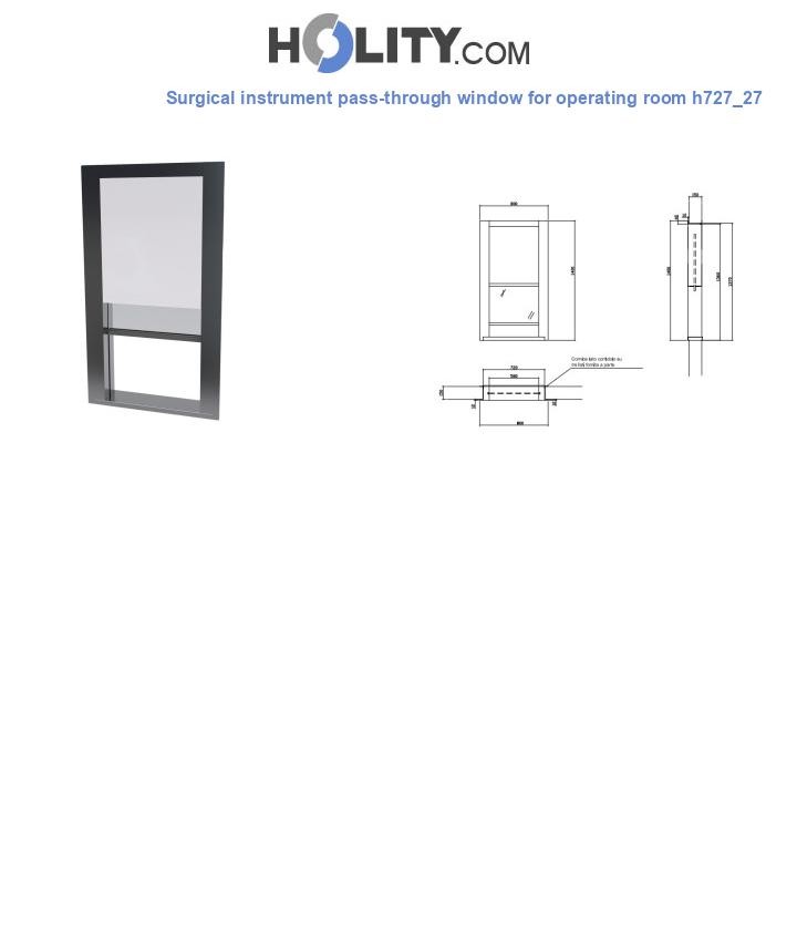 Surgical instrument pass-through window for operating room h727_27