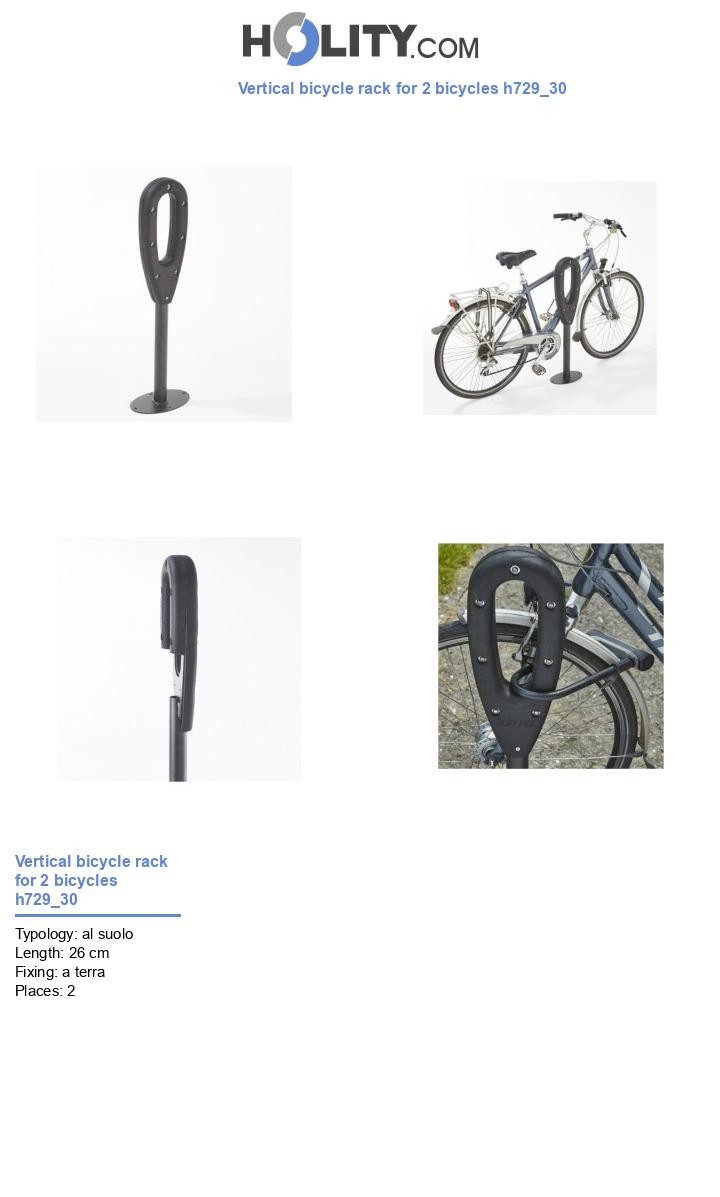 Vertical bicycle rack for 2 bicycles h729_30