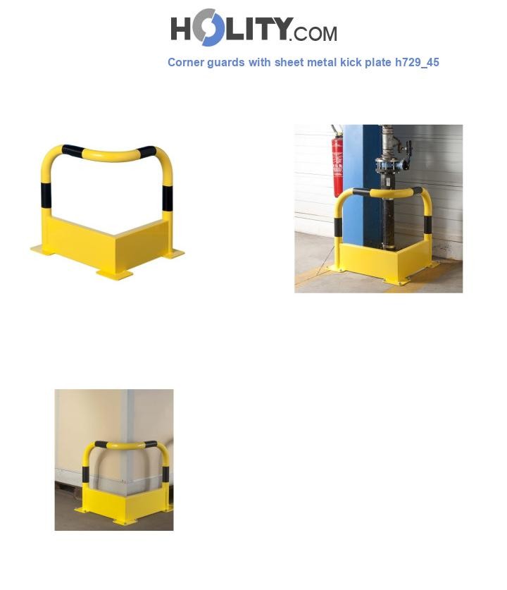 Corner guards with sheet metal kick plate h729_45