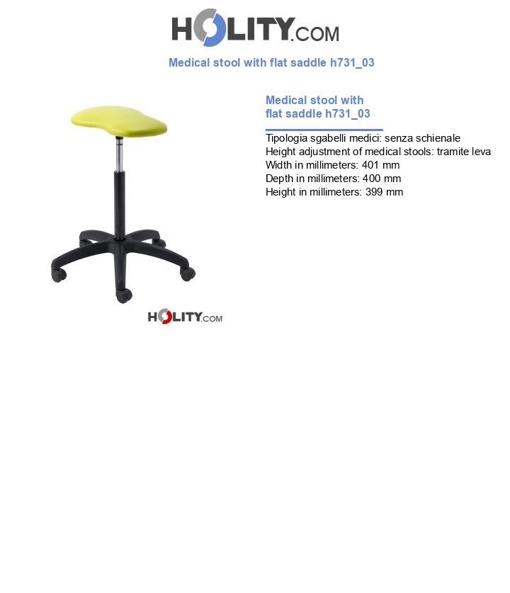 Medical stool with flat saddle h731_03