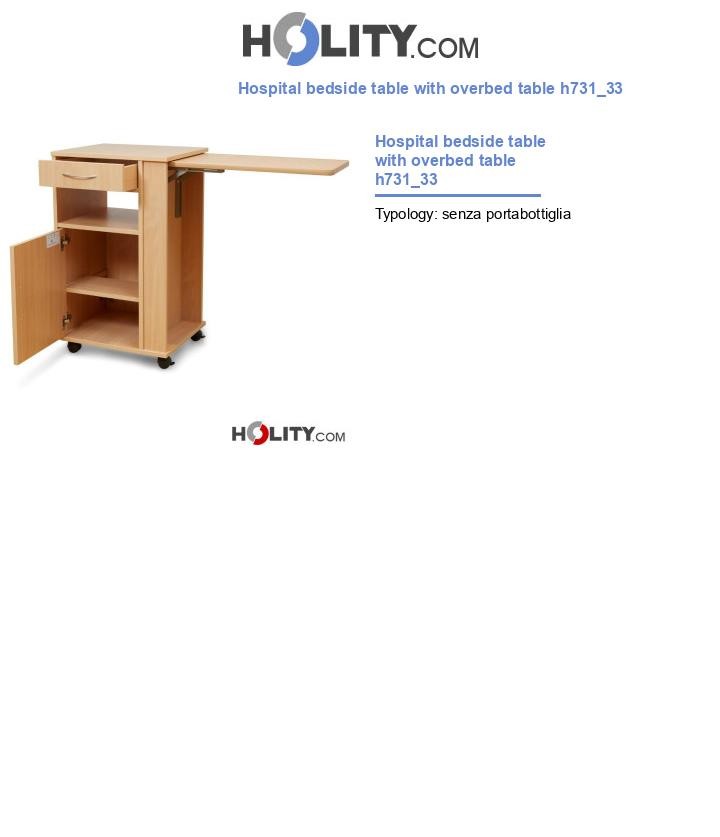 Hospital bedside table with overbed table h731_33